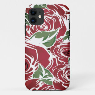 Case-Mate iPhone Case Elégant Motif Rose Vintage - Rouge & Vert Floral