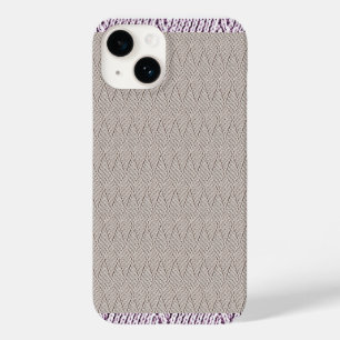 Coque Pour iPhone 14 Élégant motif tricot diamant faux crème pâle