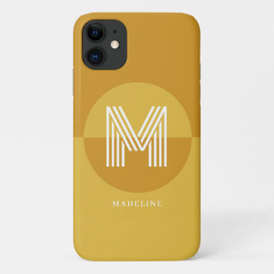 Case-Mate iPhone Case Élégant moutarde jaune géométrique Monogramme mode