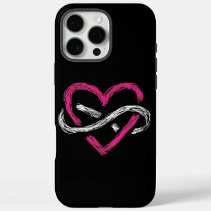 Coques iPhone 16 Pro Max Élégant noir élégant Infinité Noir Coeur