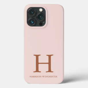 Case-Mate iPhone Case Élégant nom de monogramme serif rose pâle