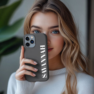 Case-Mate iPhone Case Élégant nom personnalisé charbon de bois simple