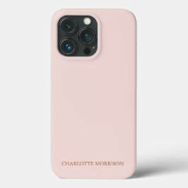 Case-Mate iPhone Case Élégant nom serif monogramme minimaliste rose pâle