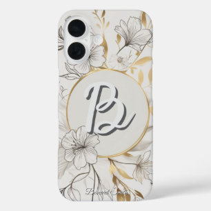Coques iPhone 16 Élégant or floral Design botanique chic