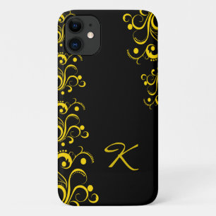 Case-Mate iPhone Case Elégant or Jaune Noir Design ornemental