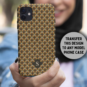 Case-Mate iPhone Case Élégant or rétro motif floral Monogramme