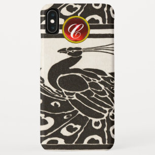 COQUE Case-Mate POUR iPhone ÉLÉGANT PAON NOIR BLANC RUBIS ROUGE GEMME MONOGRAM
