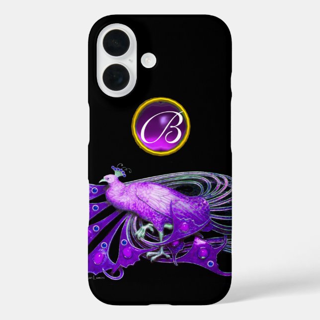 COQUES Case-Mate iPhone ÉLÉGANT PAPIER EN PURPLE, MONOGRAMME AMÉTHYSTE (Verso)