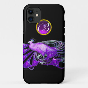 COQUES POUR iPhone ÉLÉGANT PAPIER EN PURPLE, MONOGRAMME AMÉTHYSTE