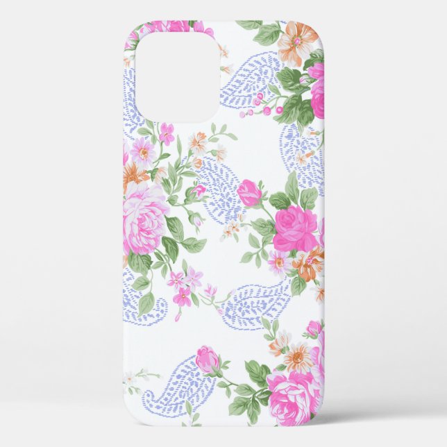 Coques Case-Mate iPhone Elegant Pink Roses Watercolor Floral Pattern | (Verso)