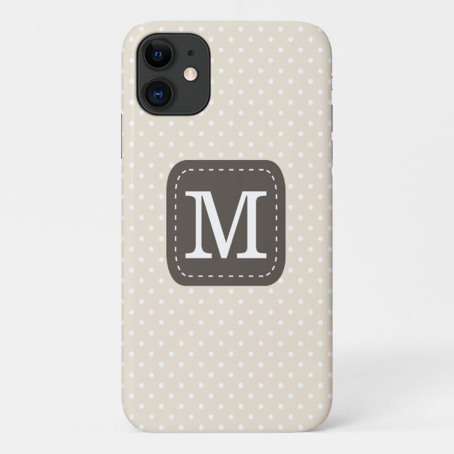 Coques Case-Mate iPhone Élégant Polka Pot Motif Personnalisé Monogramme (Dos)