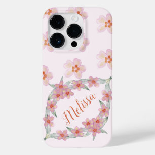Coque Pour iPhone 14 Pro Elégant Purple Aquarelle Fleurs Personnaliser le n