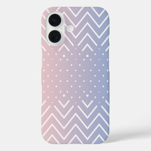 Coques iPhone 16 Elégant quartz rose bleu pastel Cute Chevron