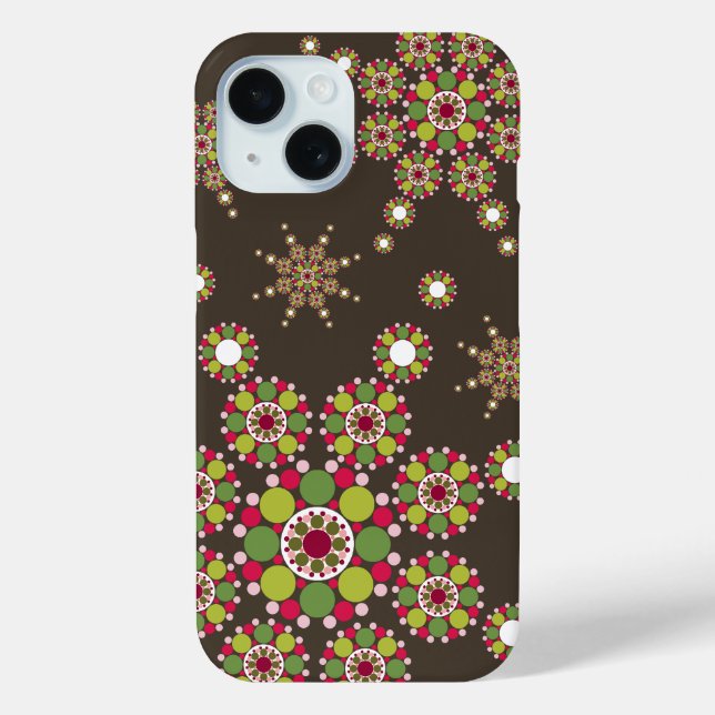 Coques Case-Mate iPhone Elégant rétro Noël Star Dots Motif vacances (Verso)