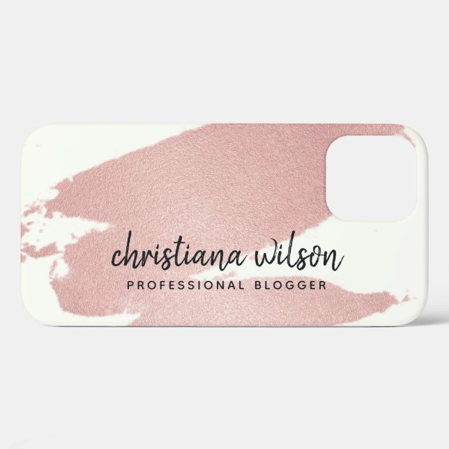 COQUES Case-Mate iPhone ÉLÉGANT ROSE GOLD ROSE BRUSH STROKE CALLIGRAPHIE (Verso (horizontal))