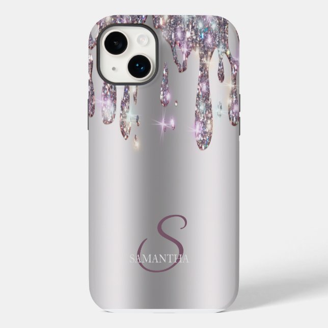 Coques Case-Mate iPhone Élégant Rose Parties scintillant or (Verso)