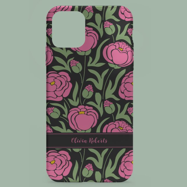 Coques Case-Mate iPhone Elégant rose Peony Flowers Personnalisé (Créateur téléchargé)