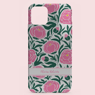 Coque Pour iPhone 14 Elégant rose Peony Flowers Personnalisé