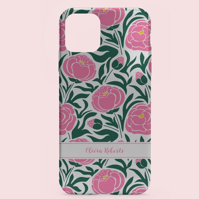 Coques Case-Mate iPhone Elégant rose Peony Flowers Personnalisé (Créateur téléchargé)