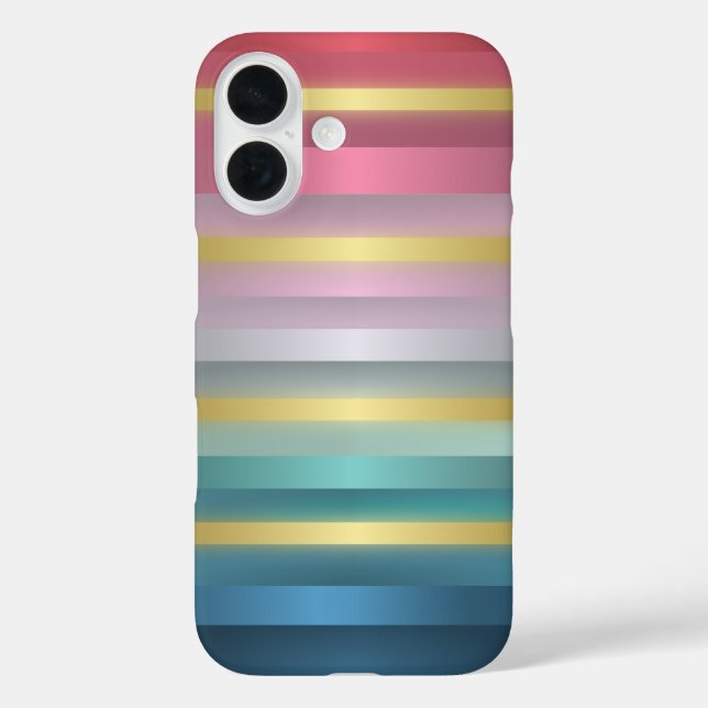 Coques Case-Mate iPhone Elégant rose Turquoise Gold Stripes (Verso)