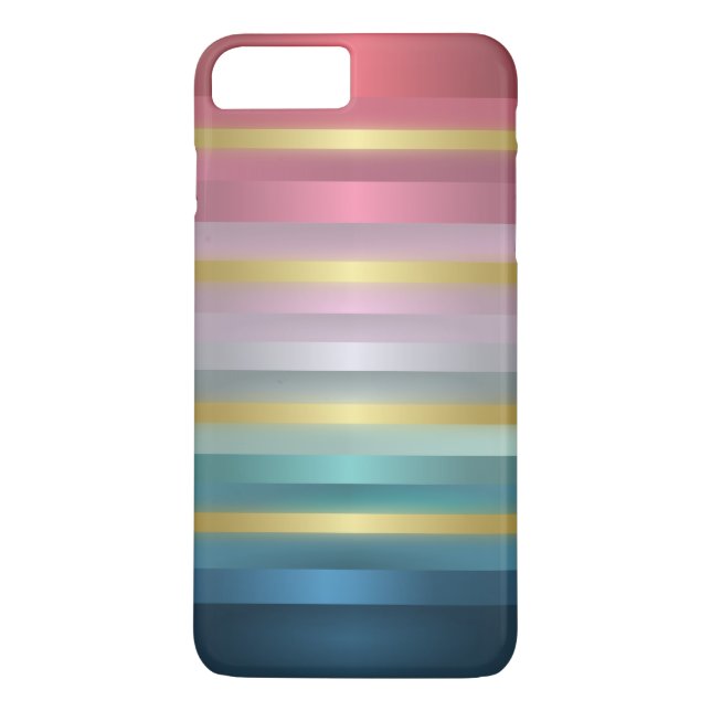 Coques Case-Mate iPhone Elégant rose Turquoise Gold Stripes (Dos)