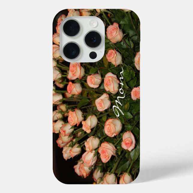 Coques Case-Mate iPhone Élégant Roses de pêche (Verso)