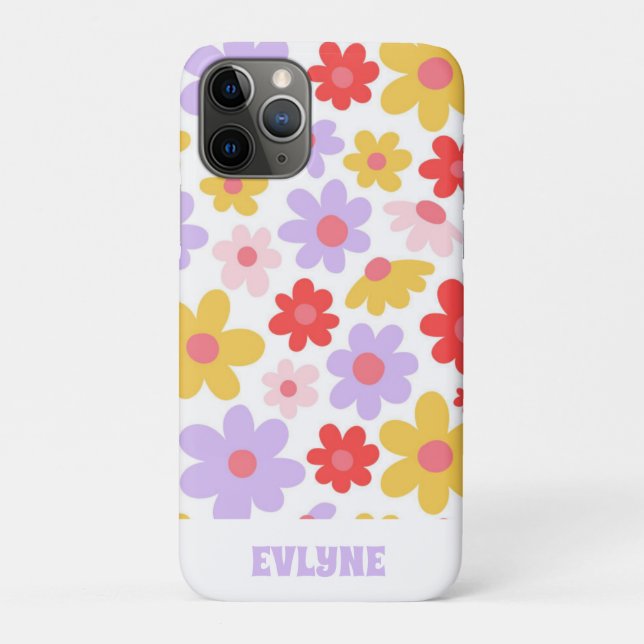 Coques Case-Mate iPhone Élégant rouge violet rétro moderne Super floral (Dos)