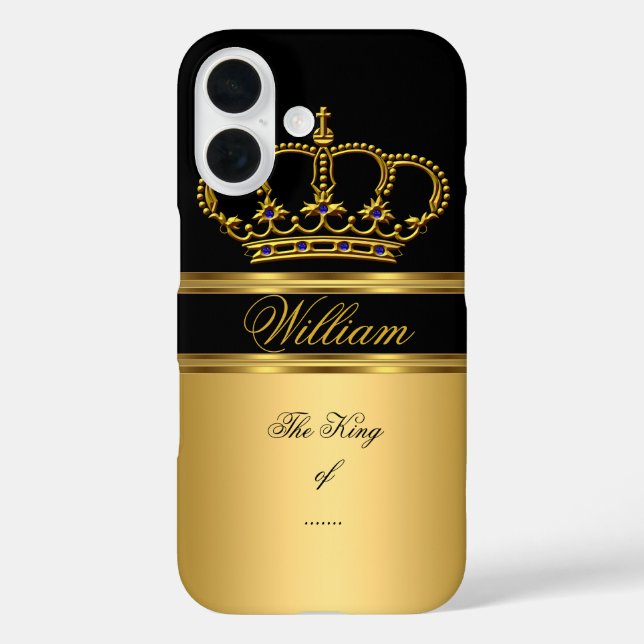 Coques Case-Mate iPhone Elégant Royal King Gold Couronne Noire 4b (Verso)