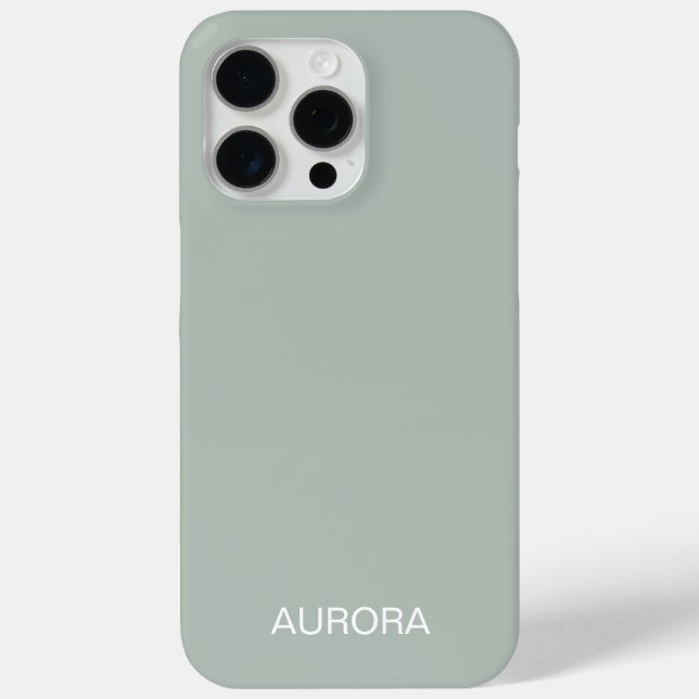 Coques Case-Mate iPhone Elégant Sage Green Nom personnalisé - (Verso)