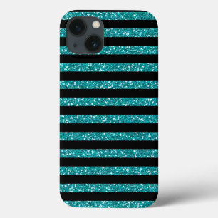 iPhone 13 Coque Elegant Stripes on Black Decor