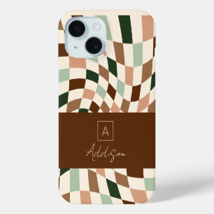 Coque Pour iPhone 15 Élégant tableau de bord moderne Monogramme personn
