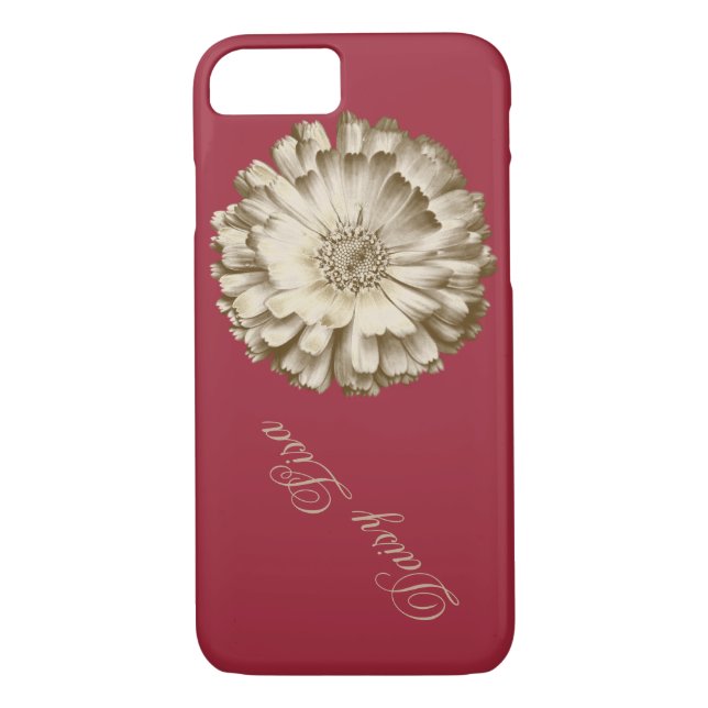 Coques Case-Mate iPhone Elégant tournesol rouge or Nom personnalisé (Dos)
