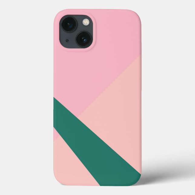 Coques Case-Mate iPhone Elégant vert pêche rose pastel géométrique (Verso)