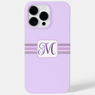 Coque Pour Pour iPhone 14 Pro Max Élégant violet clair rayé initial