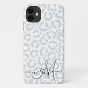 Case-Mate iPhone Case Elegant White Gray Leopard Cheetah Animal Print