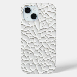Coque Pour iPhone 15 Elegant White iPhone Case with Textured Relief