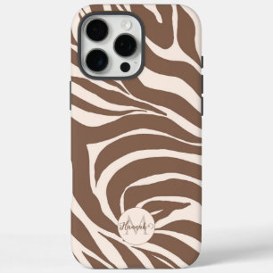 Coques iPhone 16 Pro Max Elégant Zebra Mocha Motif
