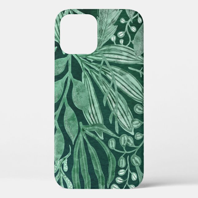 Coques Case-Mate iPhone Elégante aquarelle Botanique Vert Feuille (Verso)