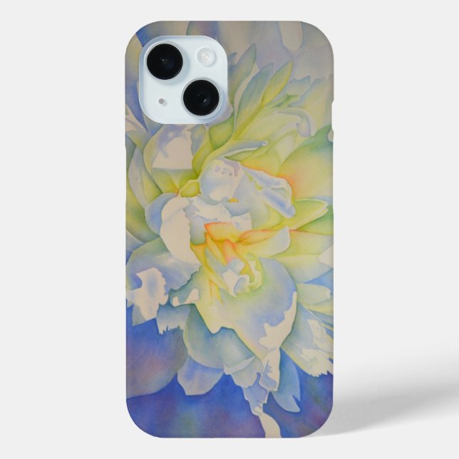 Coques Case-Mate iPhone Elégante aquarelle fleurie de pivoine blanche (Verso)