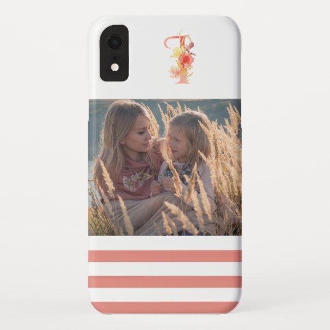 Coques Case-Mate iPhone Elégante aquarelle Florale Monogramme "I" Photo (Dos)