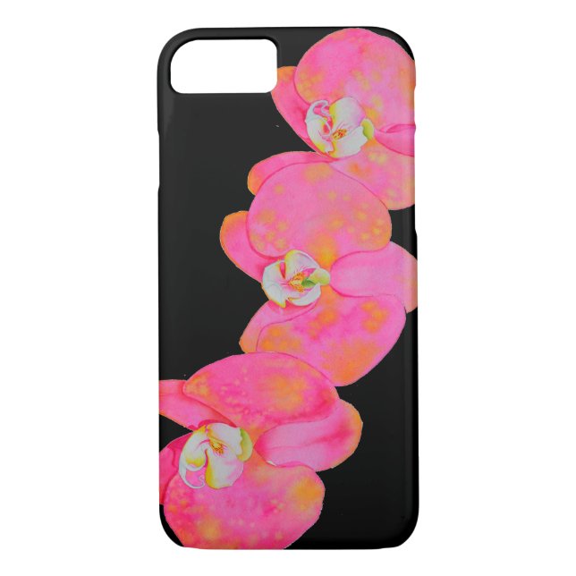 Coques Case-Mate iPhone Elégante aquarelle rose Orchidée peinture (Dos)