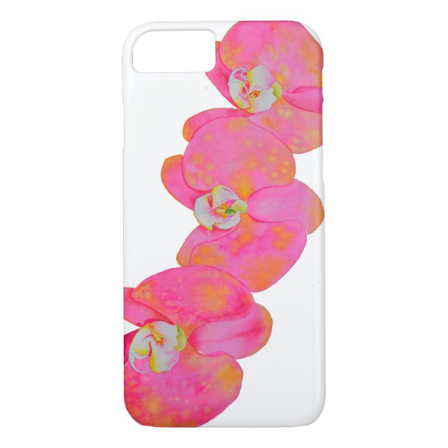 Coques Case-Mate iPhone Elégante aquarelle rose orchidées tropicale fleuri (Dos)