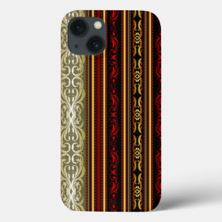 iPhone 13 Coque Élégante dentelle de bande rétro