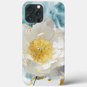 Case-Mate iPhone Case Elégante Fleur Blanche Simple Luxe Aquarelle Or