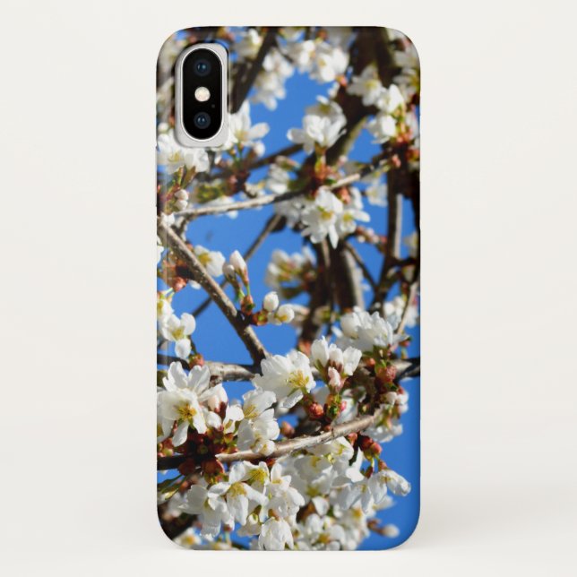 Coques Case-Mate iPhone Élégante floraison blanche Printemps (Dos)