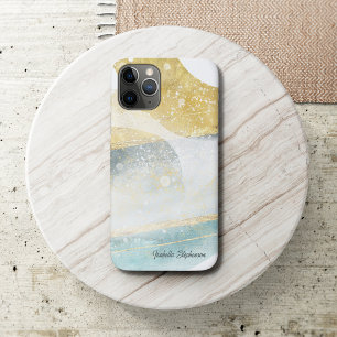 Case-Mate iPhone Case Élégante huile d'or moderne et Turquoise Abstrait