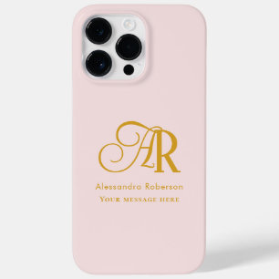 Coque Pour Pour iPhone 14 Pro Max Élégante Lettres or rose pâle