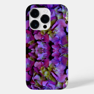 Coque Pour iPhone 14 Pro Élégante Magenta Purple bleu Hydrangée fleurs