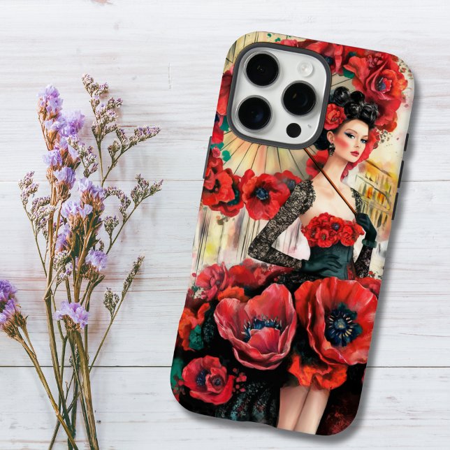 Coques Case-Mate iPhone Elégante, moderne Femme & Pies Robe florale (Créateur téléchargé)