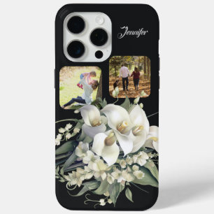 Coque iPhone 15 Pro Max Elégante Orchidée Florale-Calla Lily Photo/Nom